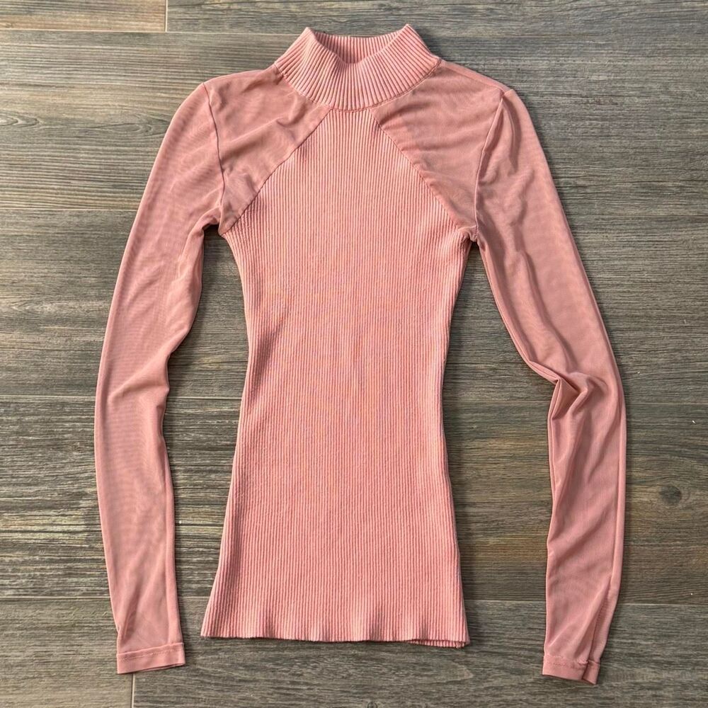 Coquette Fairycore Layering cozy ribbed long sleeve Dusty Rose pink